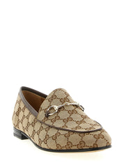 Gucci Beige Polyester Slip-On Loafers