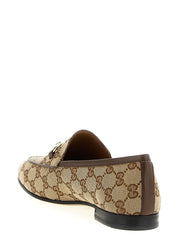Gucci Beige Polyester Slip-On Loafers