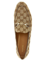 Gucci Beige Polyester Slip-On Loafers