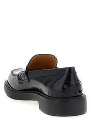 Tod's Black Calfskin Slip-On Loafers
