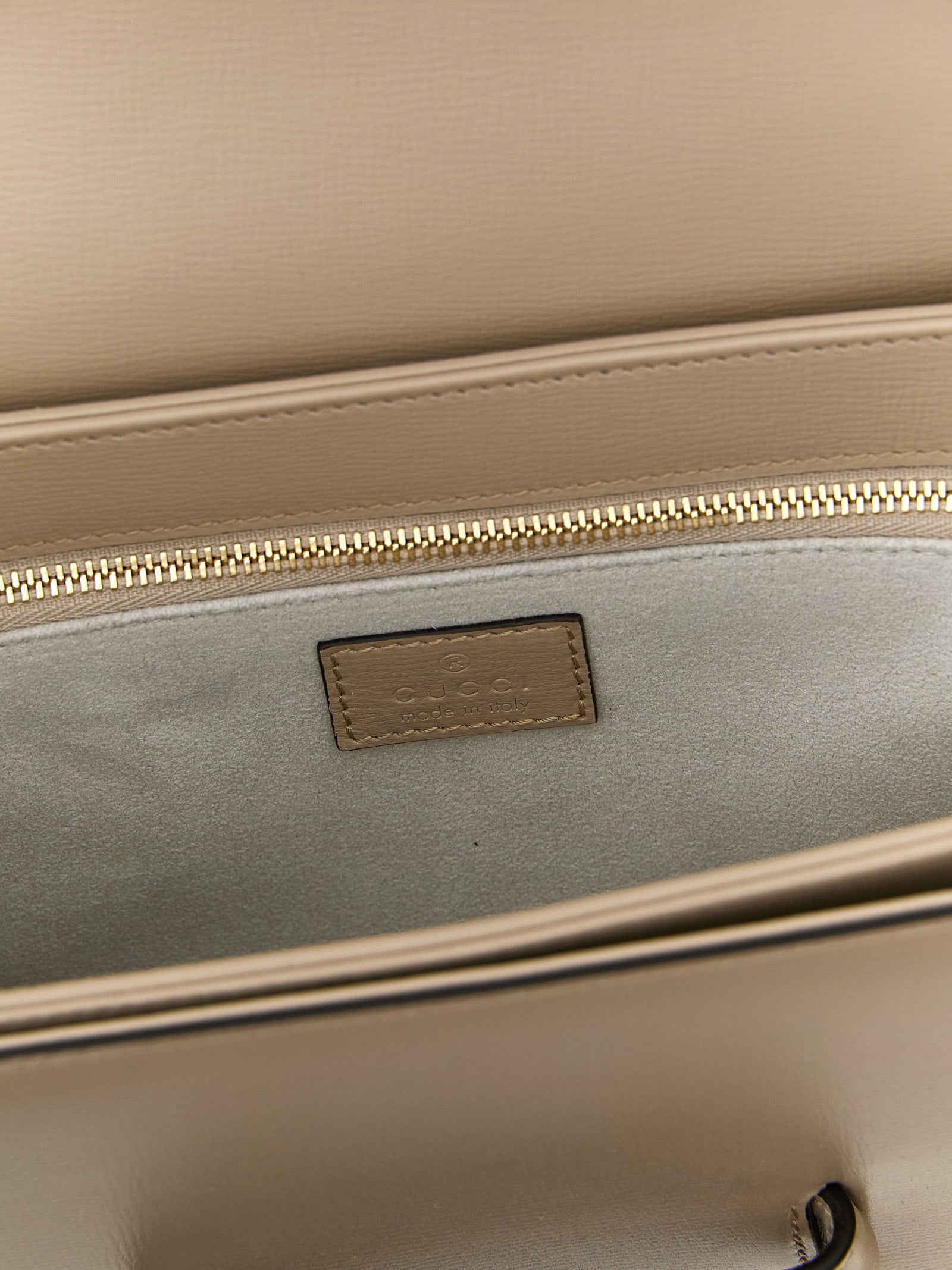 Beige Calfskin Shoulder Bag