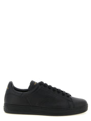 Black Leather Low Top Sneakers