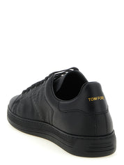 Black Leather Low Top Sneakers
