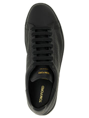 Black Leather Low Top Sneakers