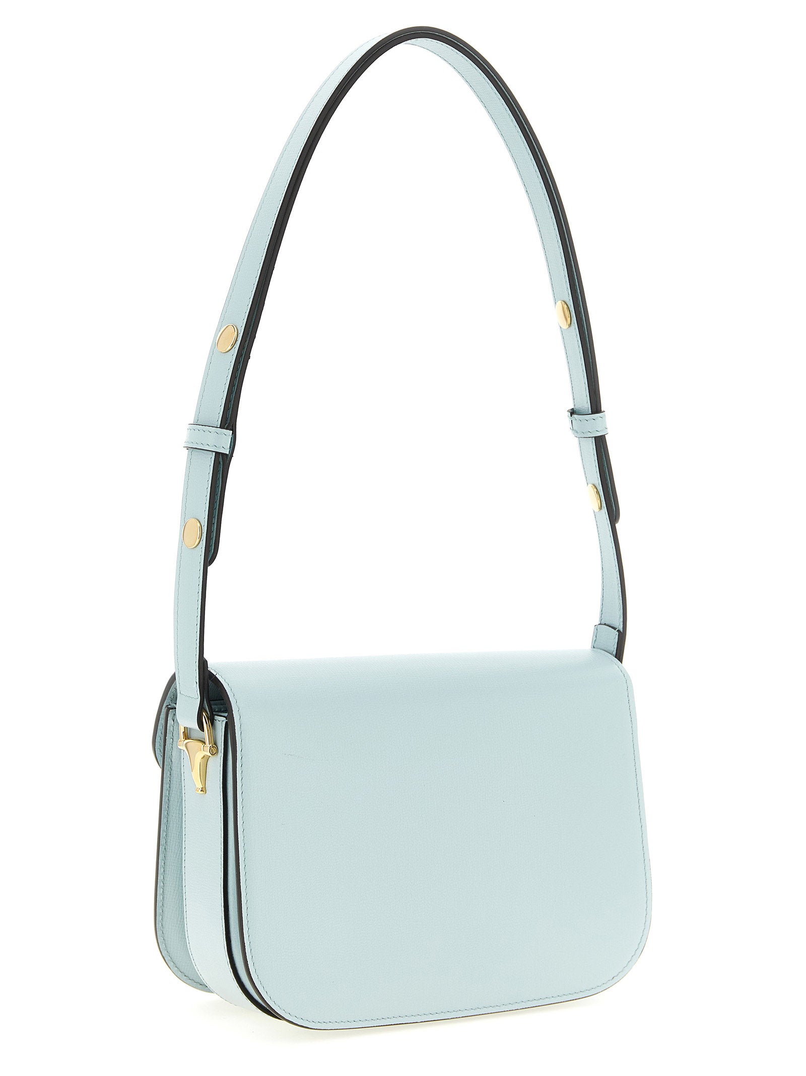 Blue Calfskin Shoulder Bag