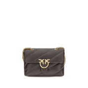 PINKO Brown Calf Leather Bos Taurus Shoulder Bag