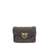 PINKO Brown Calf Leather Bos Taurus Shoulder Bag