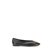 Tory Burch Black Calf Leather Bos Taurus Ballet Flats