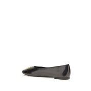 Tory Burch Black Calf Leather Bos Taurus Ballet Flats