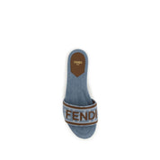 Blue Polyamide Flat Sandals