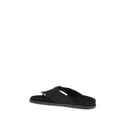 Dolce & Gabbana Black Polyester Flip-Flop Sandals