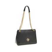 Tory Burch Black Calf Leather Bos Taurus Shoulder Bag
