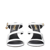 Versace White Leather Stiletto Heel Sandals