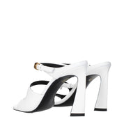 Versace White Leather Stiletto Heel Sandals