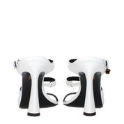 Versace White Leather Stiletto Heel Sandals