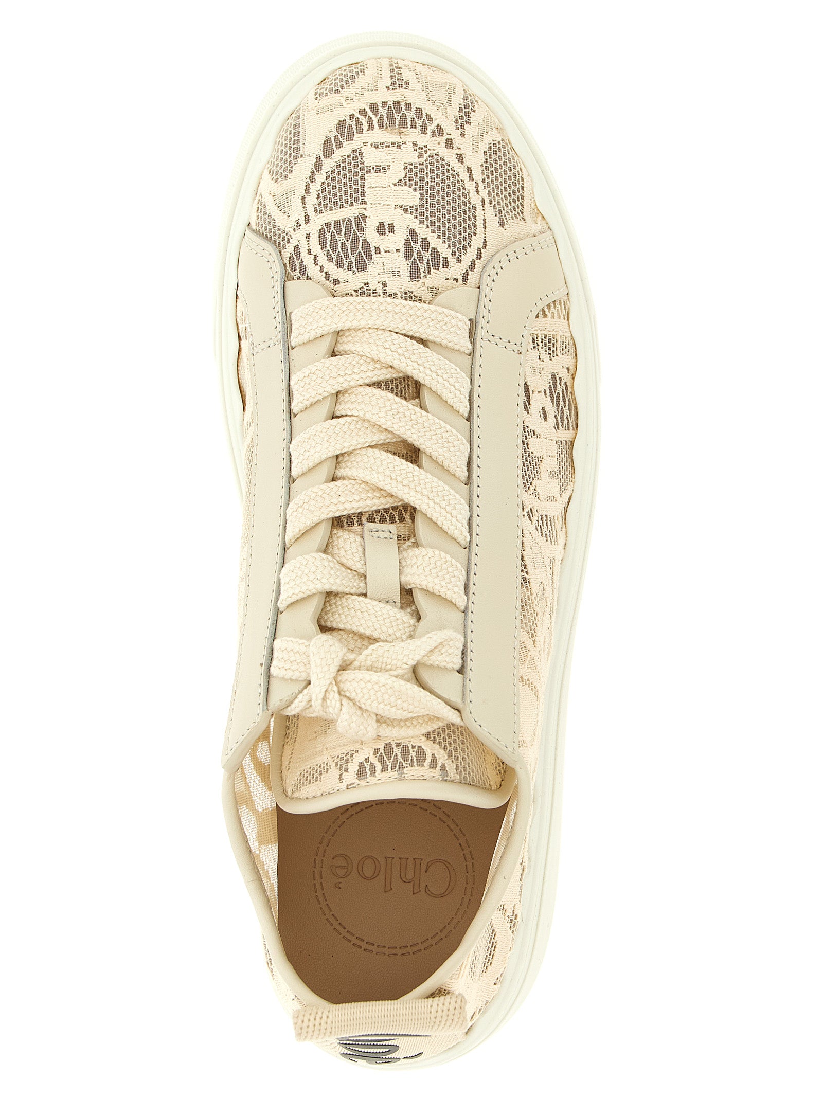 Chloé Beige Polyamide Low Top Sneakers