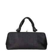 Black Raffia Handbag