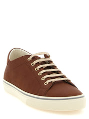 Brunello Cucinelli Brown Calfskin Low Top Sneakers