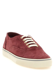 Brunello Cucinelli Bordeaux Calfskin Low Top Sneakers