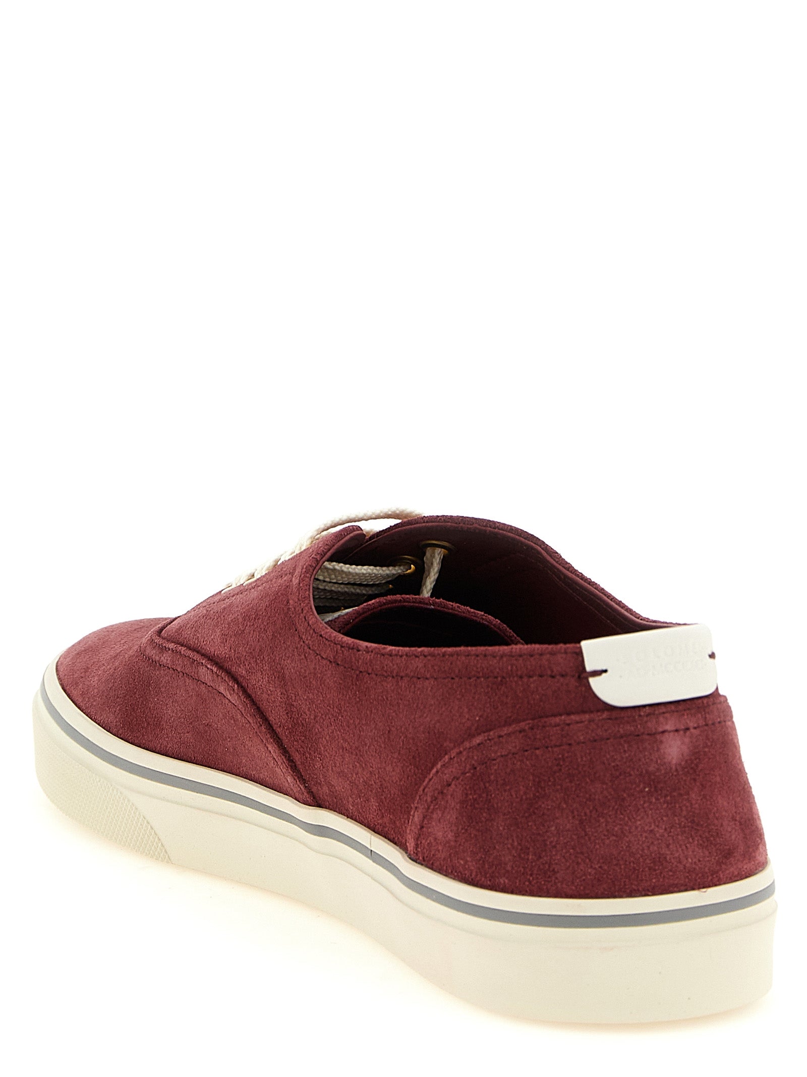 Brunello Cucinelli Bordeaux Calfskin Low Top Sneakers