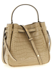 Beige Cowhide Shoulder Bag