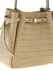 Beige Cowhide Shoulder Bag
