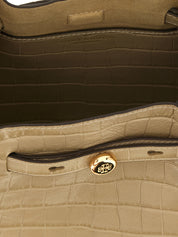 Beige Cowhide Shoulder Bag