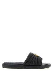 PINKO Black Lambskin Slides