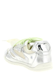 PINKO Silver Leather Athletic Sneakers