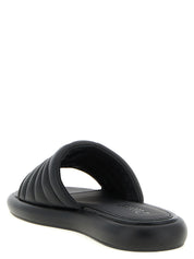 PINKO Black Lambskin Slides