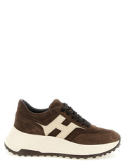 Hogan Brown Calfskin Athletic Sneakers
