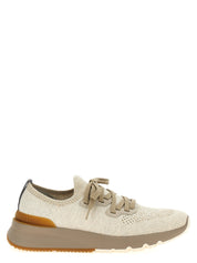 Brunello Cucinelli Beige Cotton Low Top Sneakers