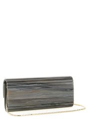 Gray Polyester Clutch Bag