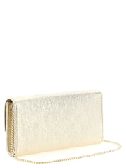 Gold Lamb Leather Clutch Bag