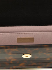 Beige Polyester Clutch Bag