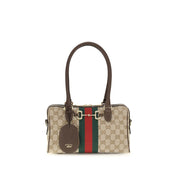 Beige Fabric Handbag