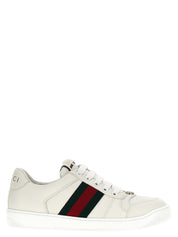 Gucci White Lamb Leather Low Top Sneakers
