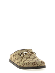 Gucci Beige Cotton Mules