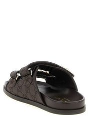Brown Cotton Slides