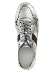 Silver Lamb Leather Athletic Sneakers