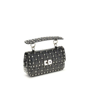 Valentino Garavani Black Calf Leather Bos Taurus Handbag