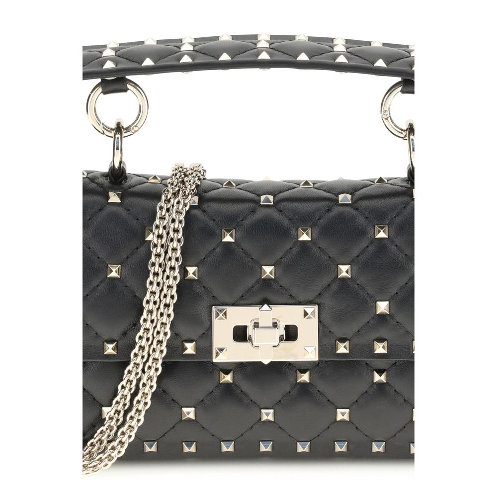 Valentino Garavani Black Calf Leather Bos Taurus Handbag