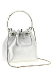 Silver Lamb Leather Handbag