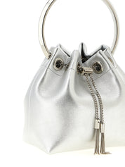 Silver Lamb Leather Handbag