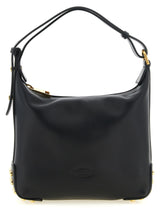 Black Calfskin Shoulder Bag