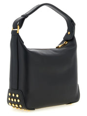 Black Calfskin Shoulder Bag