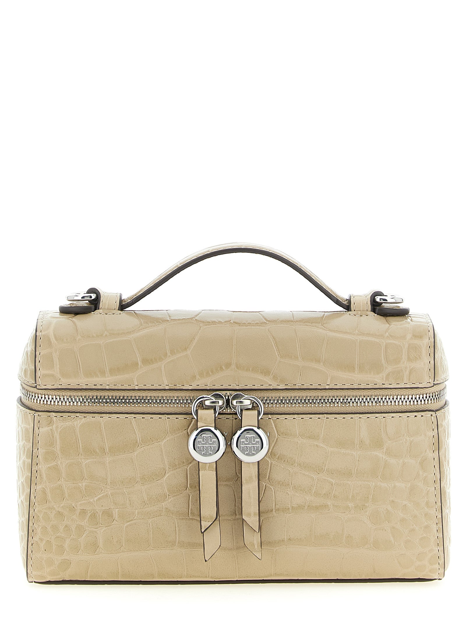 Beige Cowhide Shoulder Bag