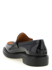 Tod's Black Calfskin Slip-On Loafers