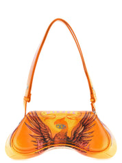 Orange Polyethylene Crossbody Bag