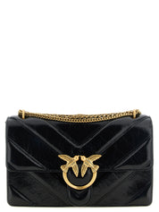 PINKO Black Calfskin Shoulder Bag